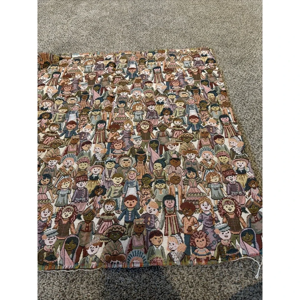 Vintage Tapestry Fabric~Children Of The World Thick Heavy 55